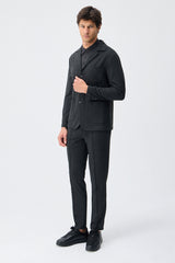 Herren-Blazer aus weichem Jersey in Anthrazit, elegant-lässig