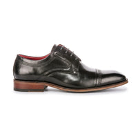 Everett - Schwarze Herren-Derbyschuhe aus poliertem Leder mit Kappe