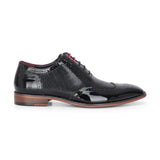 Flynn - Schwarze Herren-Brogue-Schuhe aus Lackleder