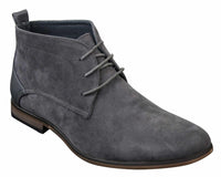Mens Suede Desert Ankle Red Grey Brown Blue Boots Shoes Smart Casual Leather Laced
