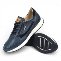Getafe – Blaue Herren-Sneaker aus Leder, bequemer Tragekomfort