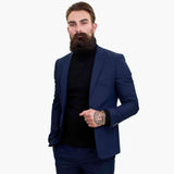 Happy Gentleman BELLO Navy Blue 3 Piece Suit Wool Tailored Fit