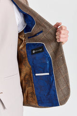 Harris Brown Tweedanzug mit kontrastierender steinfarbener Weste und Hose