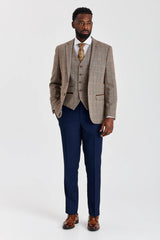 Harris Brown Tweedanzug mit kontrastierender Mayfair Navy Hose