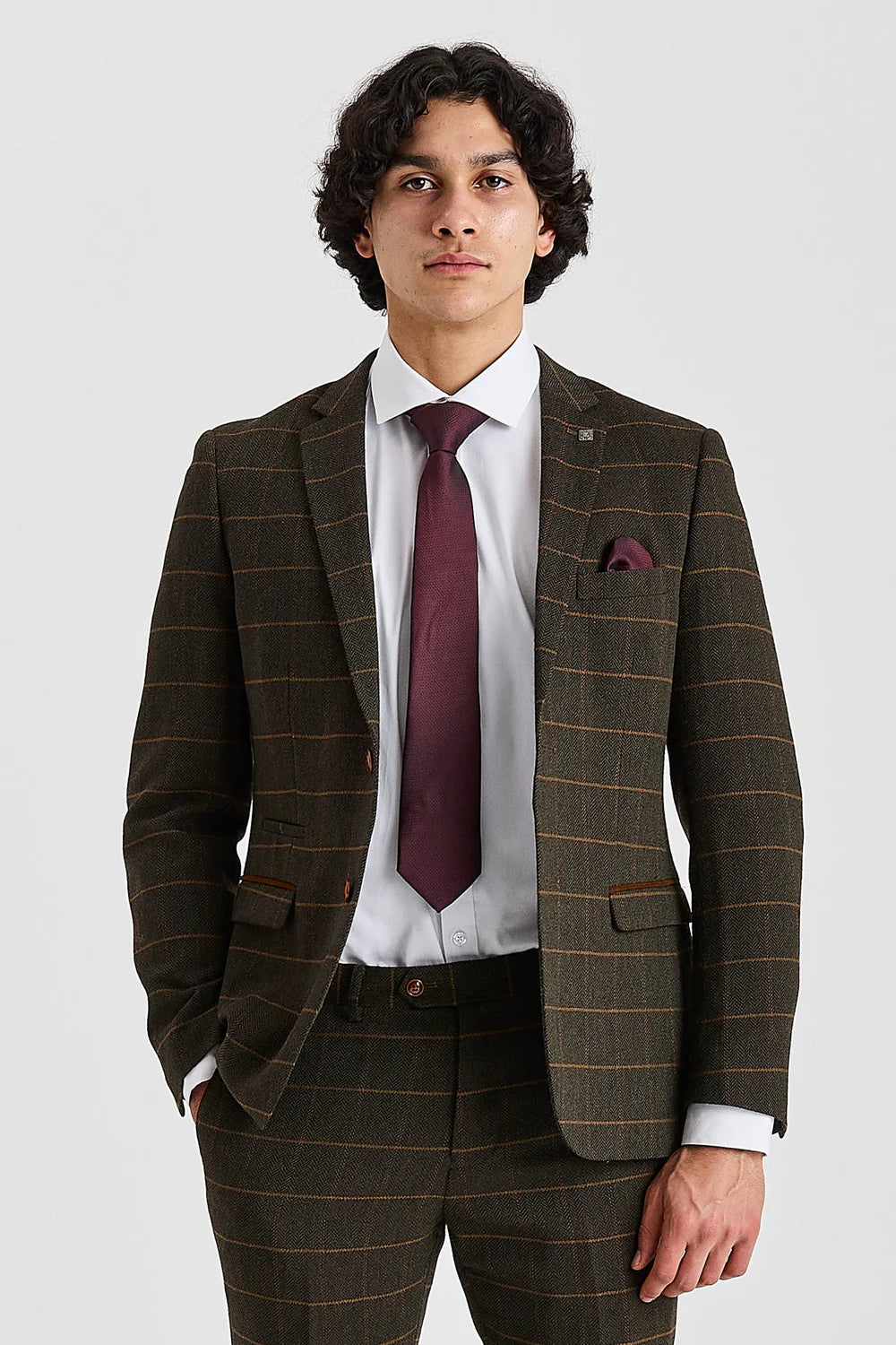 Harris - Grüner Tweed-Blazer mit Fischgrätmuster
