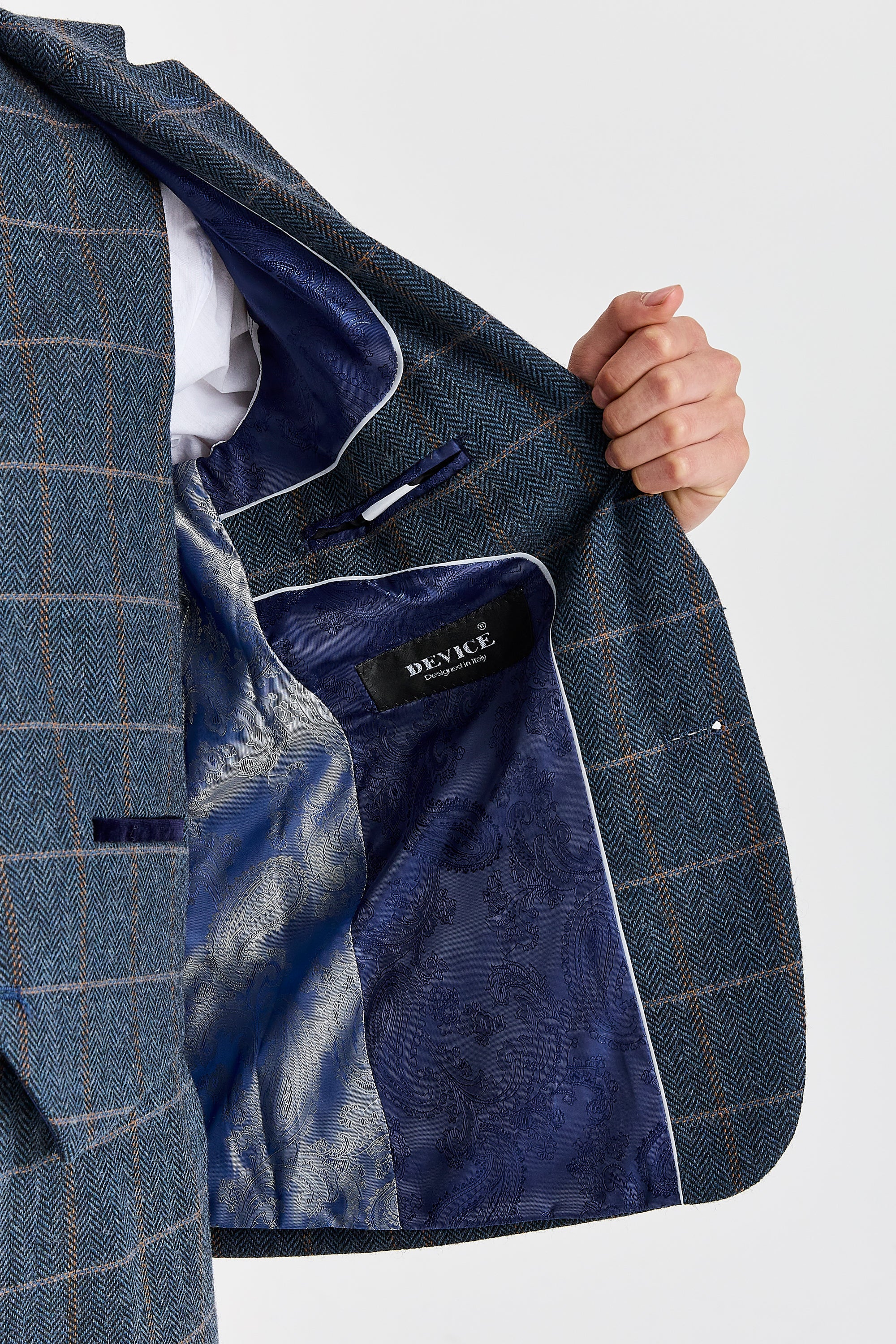 Harris – Herrenblazer aus marineblauem Tweed-Wollmischgewebe