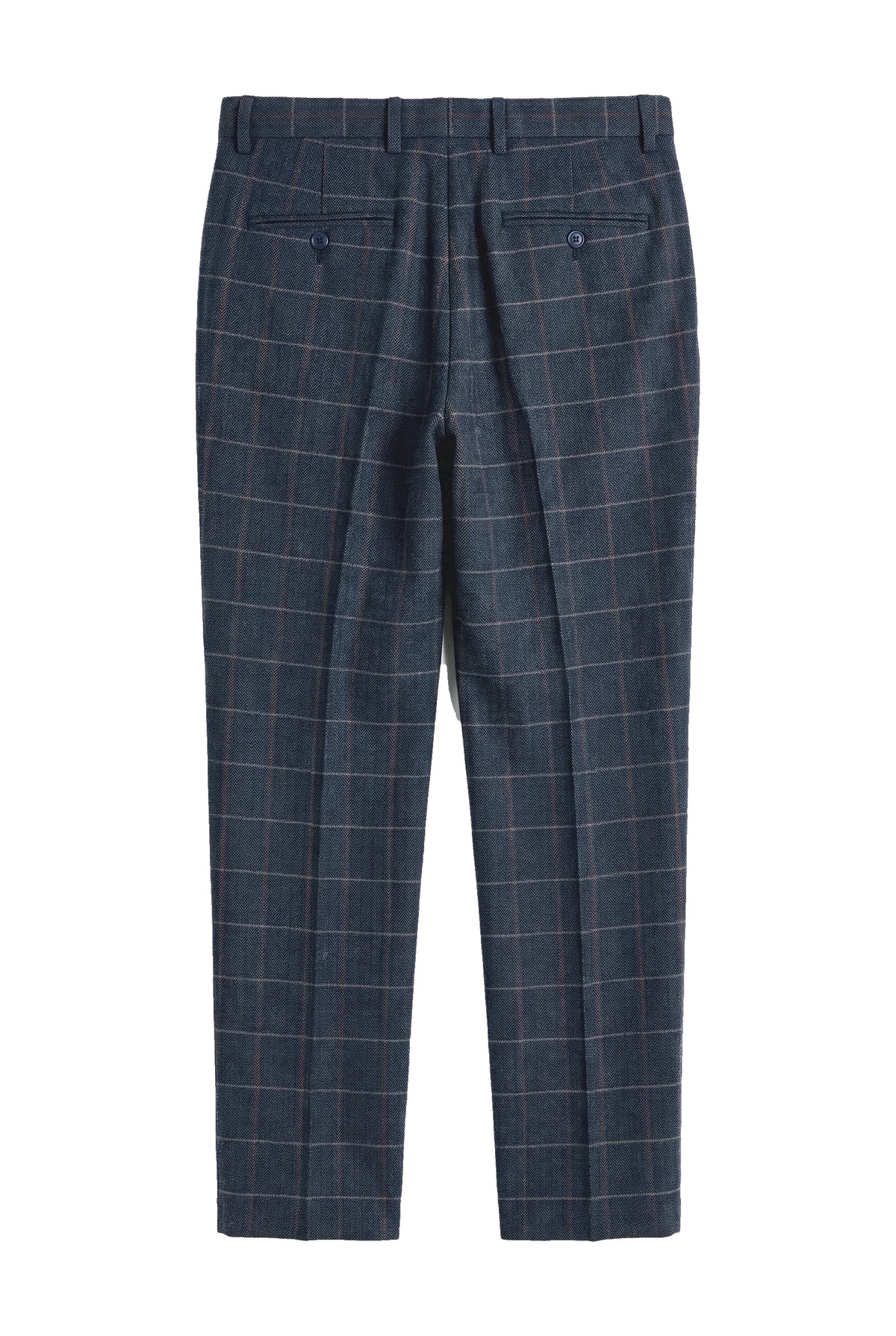 Harris - Herrenhose aus marineblauem Tweed-Wollmischgewebe