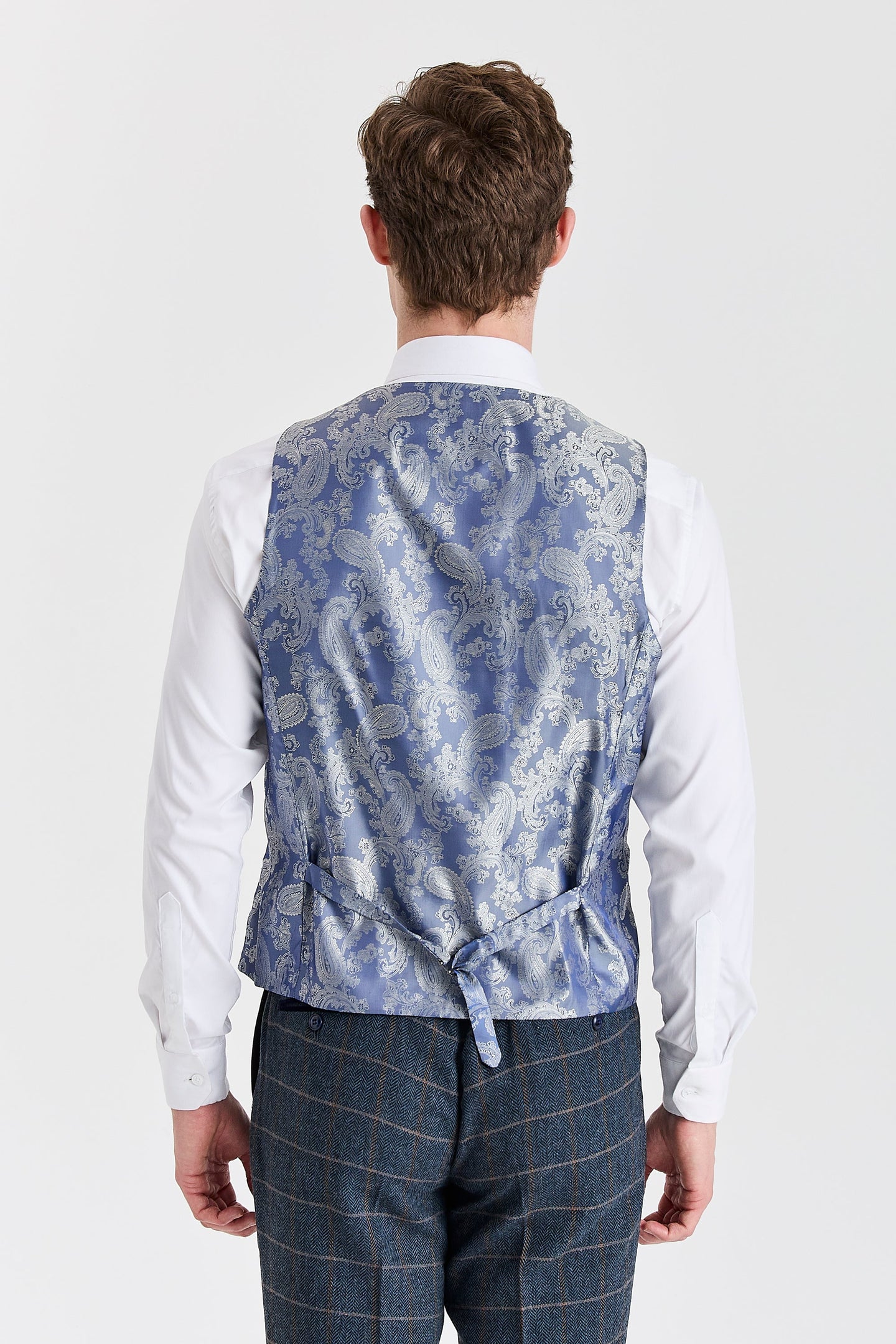 Harris - Herrenweste aus marineblauem Tweed-Wollmischgewebe