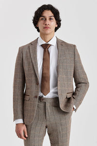 Harris - Tweed-Blazer in braunem Fischgrätmuster für Herren