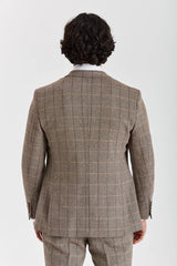 Harris - Tweed-Blazer in braunem Fischgrätmuster für Herren