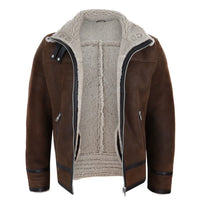 Men's Sherling Sheepskin Zip Pilot Flying Jacket WW2