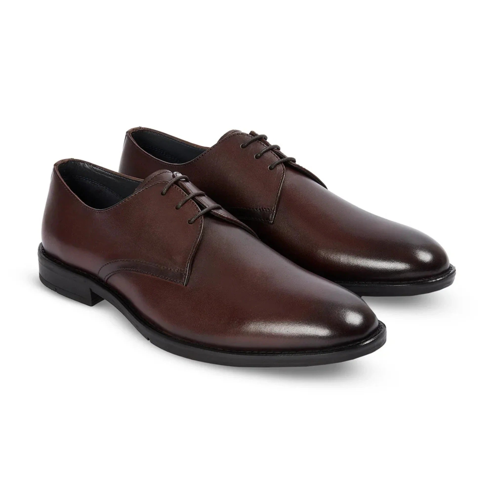 Henley - Braune Herren-Derbyschuhe mit klassischer, schlichter Zehenpartie