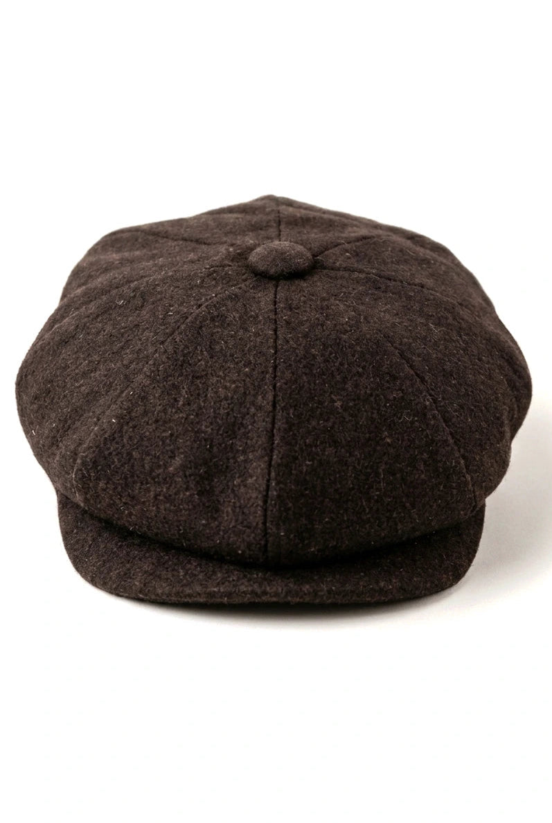 HT6363 - Herren Vintage Tweed Newsboy Peaky Blinders Cap - Braun/Wein