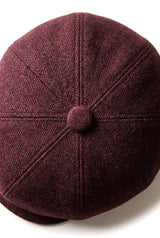 HT6363 - Herren Vintage Tweed Newsboy Peaky Blinders Cap - Braun/Wein