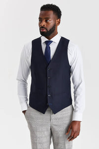 Hugo Grey Anzug mit Parker Navy Kontrastweste