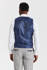 Hugo Grey Anzug mit Parker Navy Kontrastweste