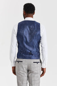Hugo Grey Anzug mit Parker Navy Kontrastweste