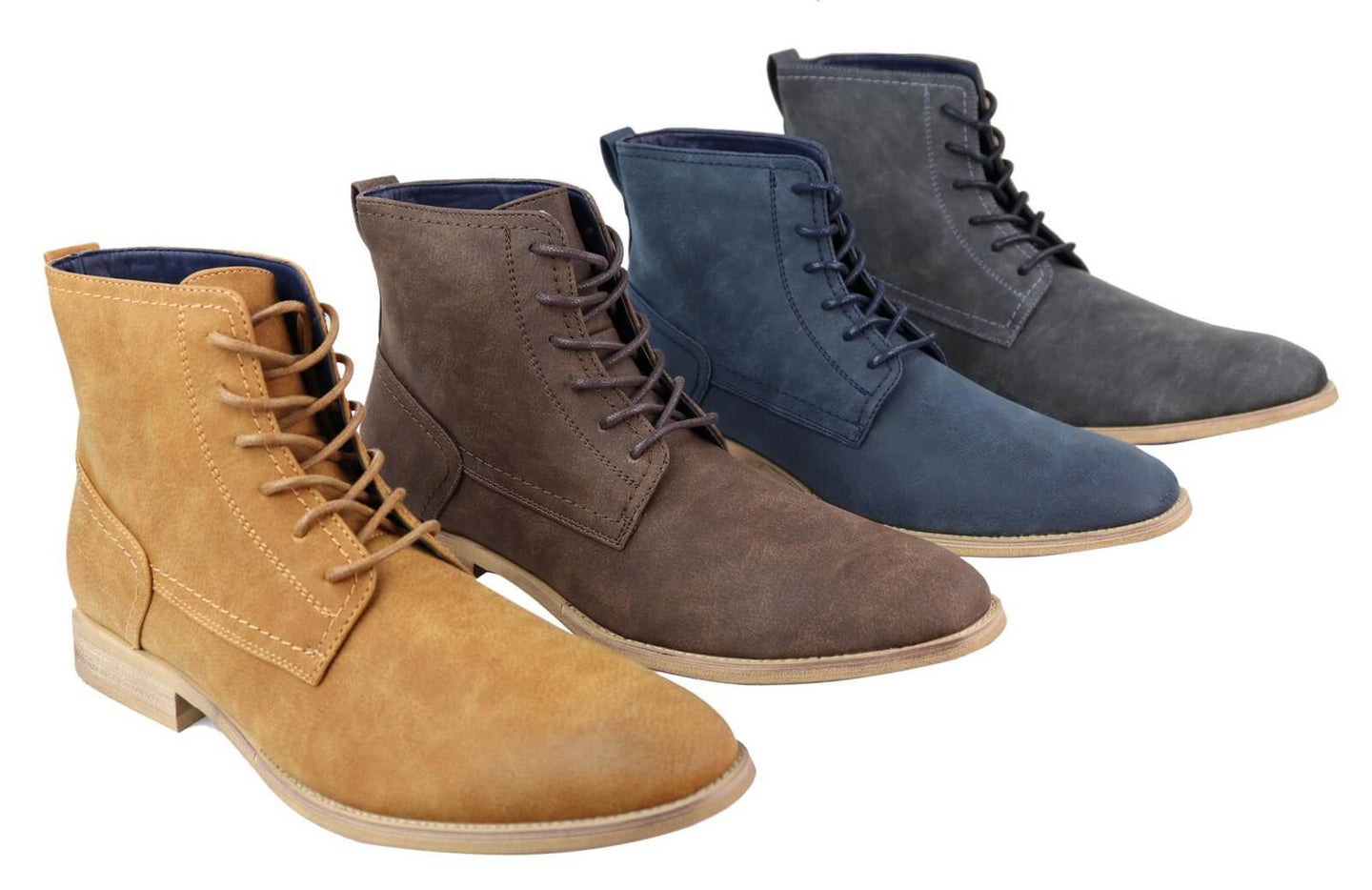 Mens Matt Leather Laced Peaky Blinders Boots