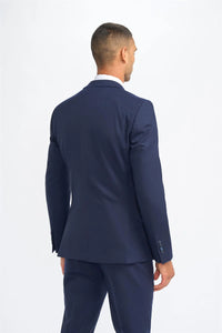 James – Herrenblazer aus marineblauer Wolle in taillierter Passform