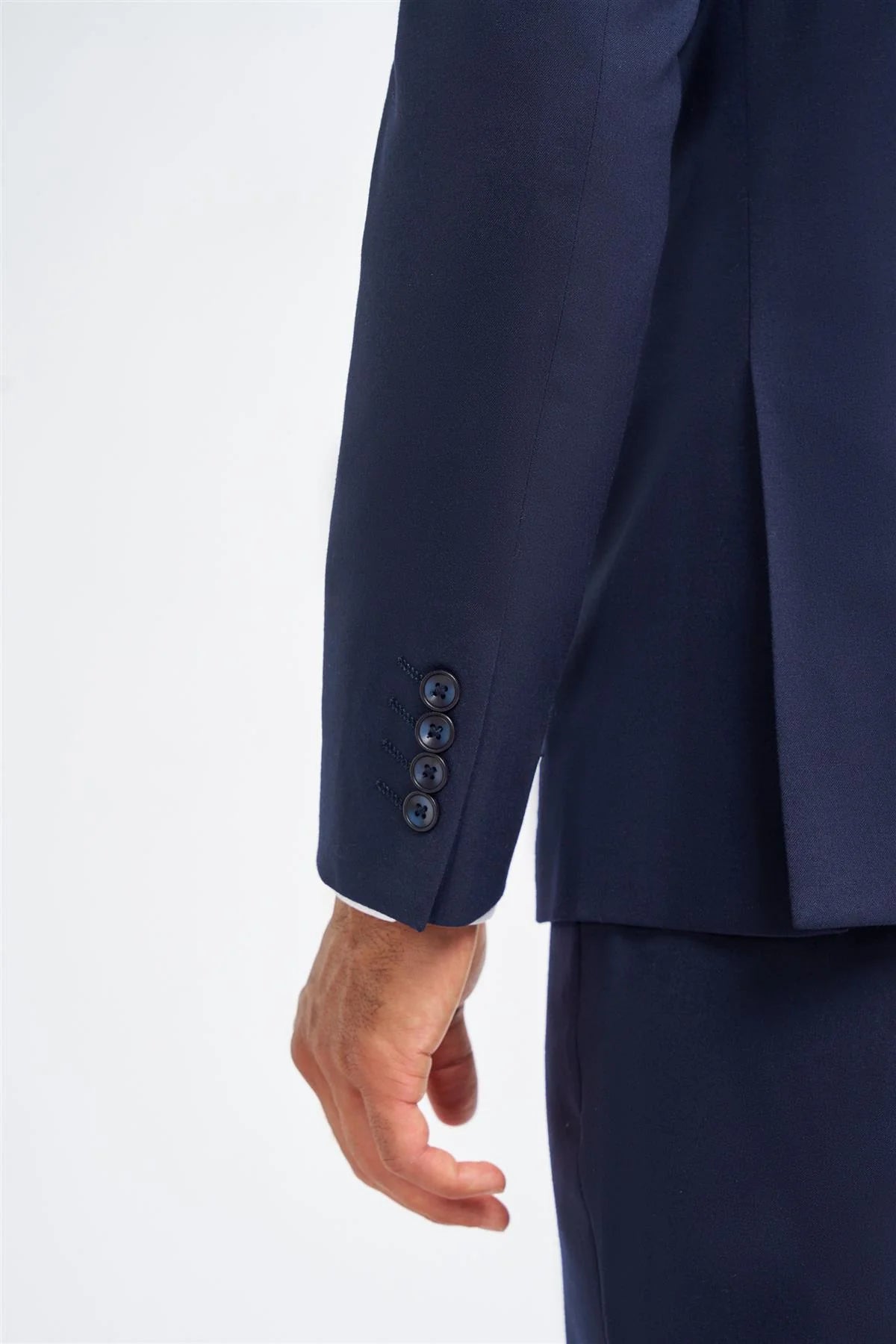 James – Herrenblazer aus marineblauer Wolle in taillierter Passform