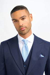 James – Herrenblazer aus marineblauer Wolle in taillierter Passform