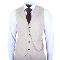 James – Dreiteiliger Herrenanzug in Creme, tailliert