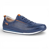 Liverpool – Blaue Herren-Sneaker aus Leder mit elastischem Einsatz
