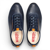 Liverpool – Blaue Herren-Sneaker aus Leder mit elastischem Einsatz