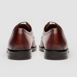 Lorenzo - Herren-Oxfordschuhe aus hellbraunem, poliertem Leder
