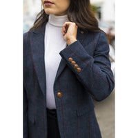Madrid – Damenblazer aus marineblauem Tweed in taillierter Passform