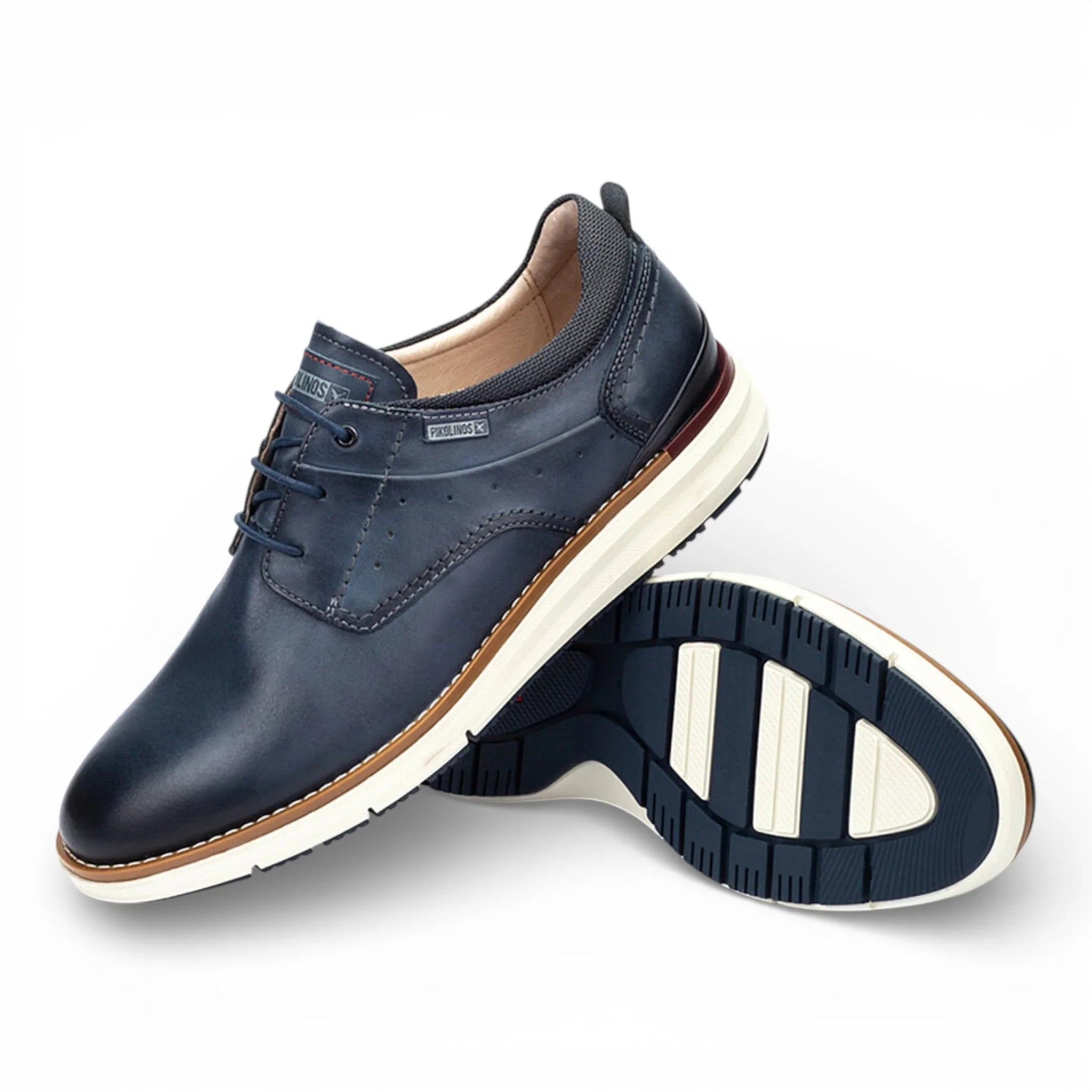 Manacor – Blaue Herren-Sneaker aus Leder mit Schnürung