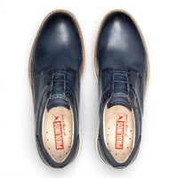 Manacor – Blaue Herren-Sneaker aus Leder mit Schnürung
