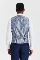 Mayfair Anzug in Marineblau mit Strukturmuster und Harris Tweedweste in Marineblau mit Kontrastmuster