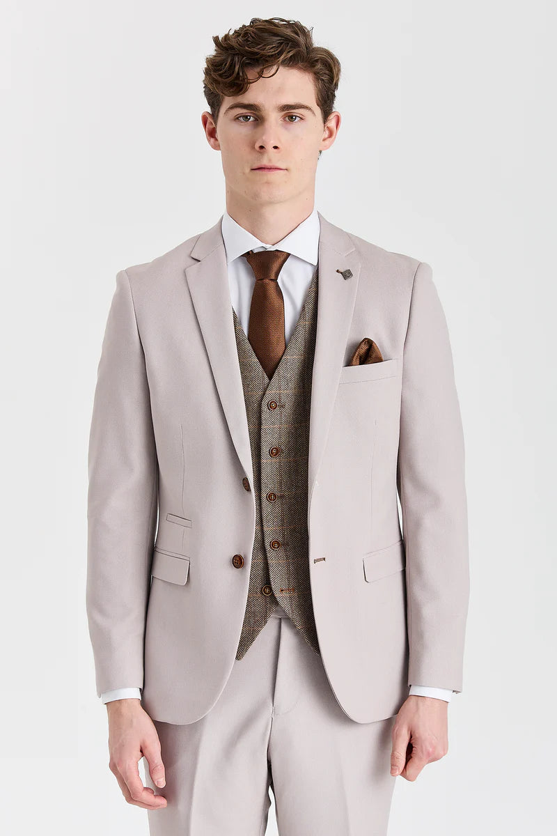 Mayfair Stone Anzug mit strukturierter Oberfläche und Harris Brown Tweed-Weste