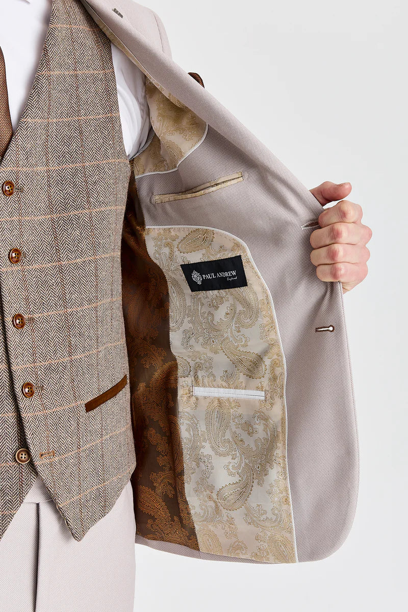 Mayfair Stone Anzug mit strukturierter Oberfläche und Harris Brown Tweed-Weste