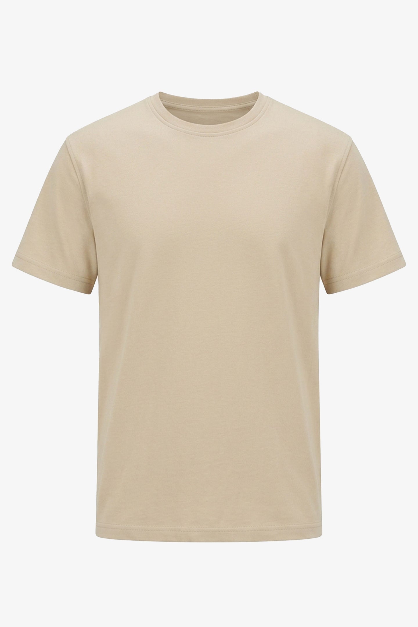 Beige Herren-T-Shirt aus klassischem Baumwollmischgewebe