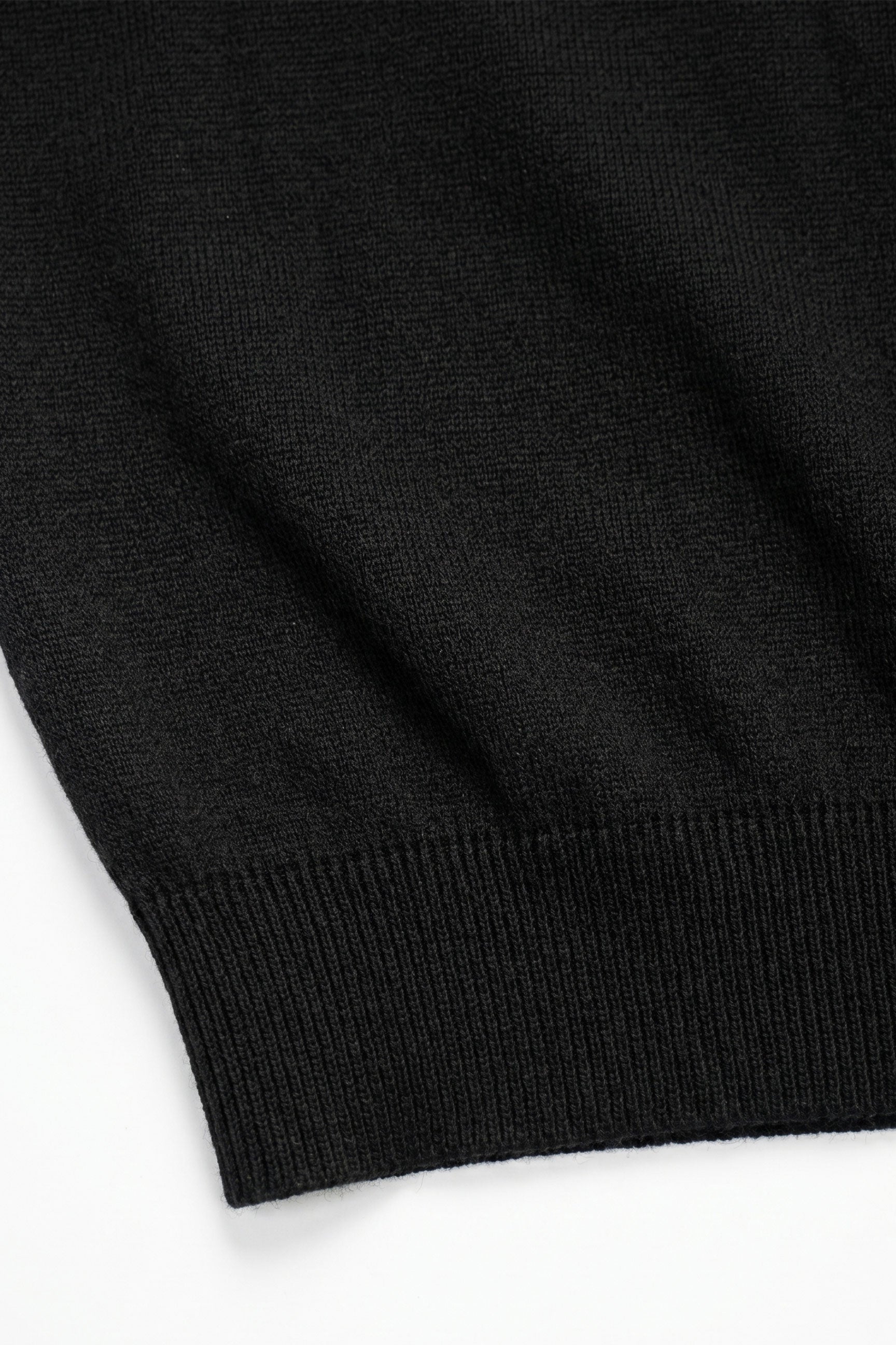 Schwarzes Herren-Strick-T-Shirt, normale Passform, Rundhalsausschnitt, Kurzarm