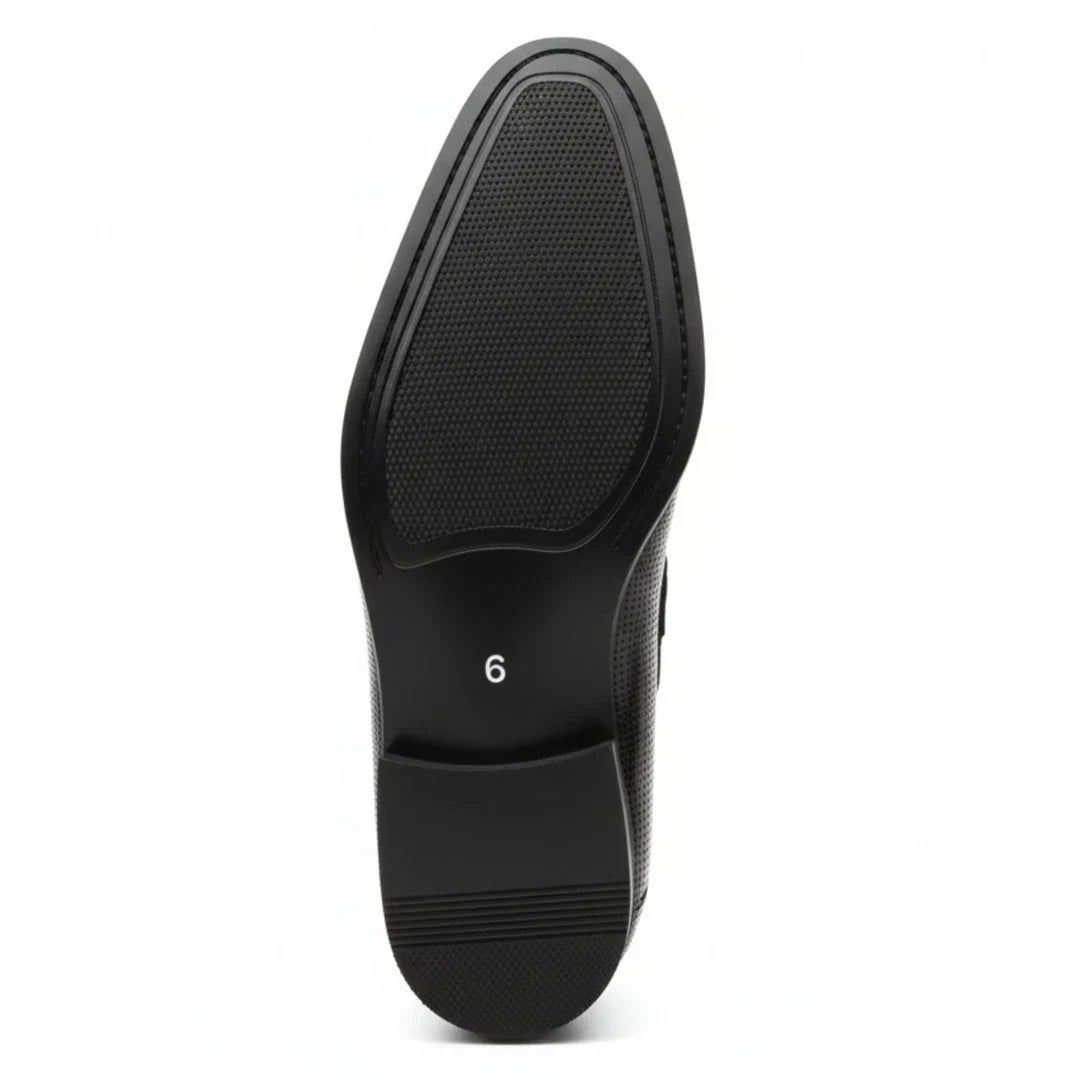 Schwarze Herren-Slipper aus Lack-PU