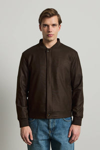Braune, minimalistische, elegante Bomberjacke für Herren