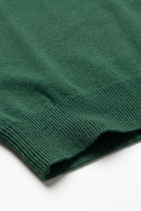 Grünes, klassisches Strick-T-Shirt für Herren, Kurzarm, Rundhalsausschnitt