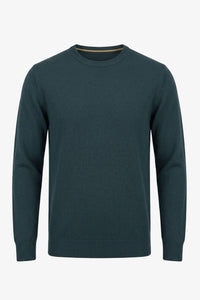 Herren-Strickpullover in Marineblau mit Rundhalsausschnitt und normaler Passform