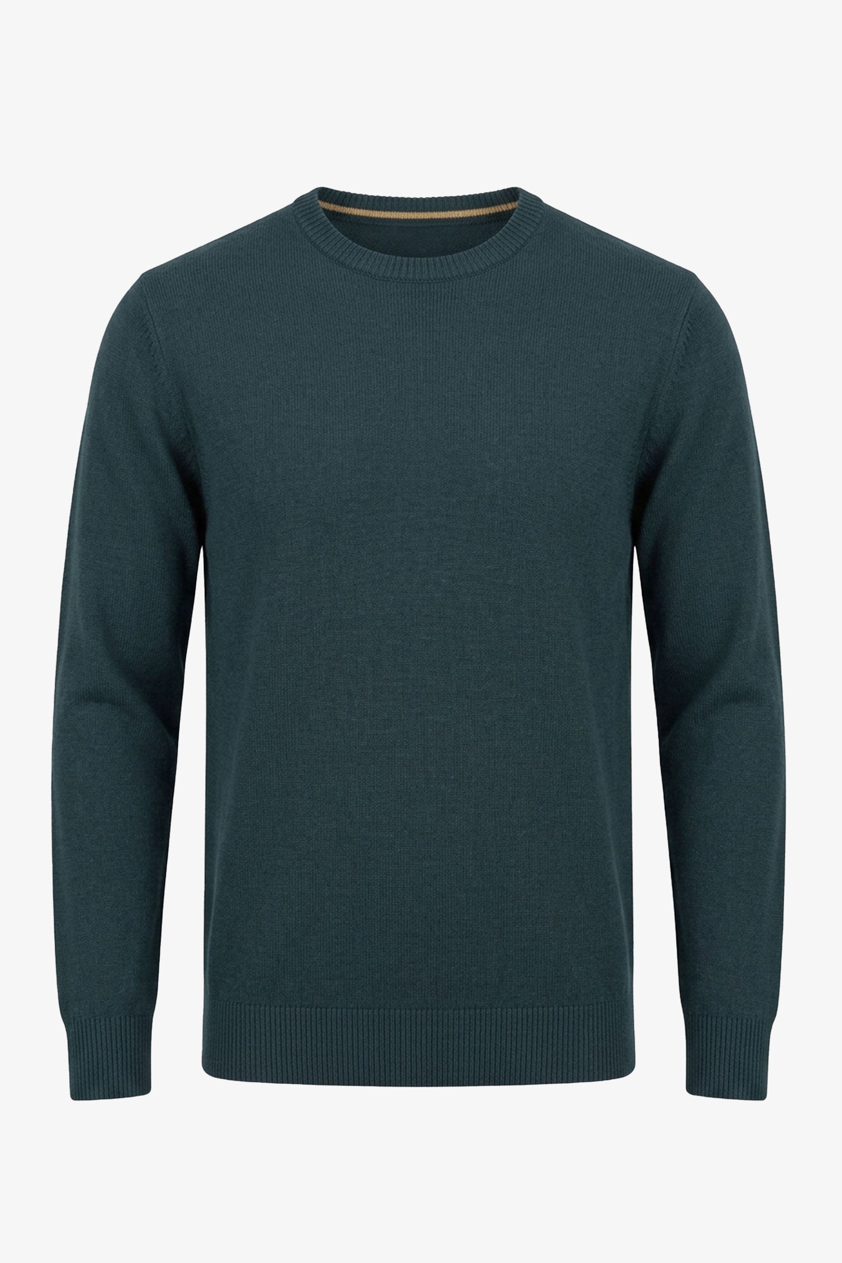 Herren-Strickpullover in Marineblau mit Rundhalsausschnitt und normaler Passform