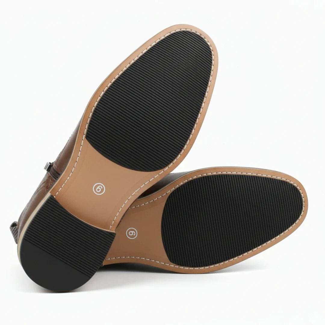 Herren-Brogue-Stiefeletten mit Flügelkappe