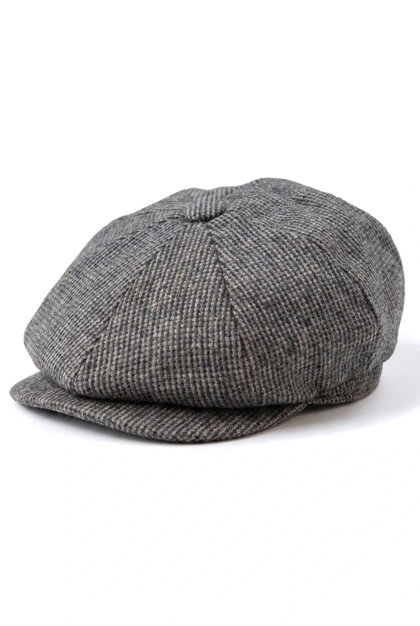 Herren 8 Panel Razor Baker Boy Hut Wolle Tweed Shelby Newsboy Flat Cap Grau