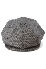 Herren 8 Panel Razor Baker Boy Hut Wolle Tweed Shelby Newsboy Flat Cap Grau