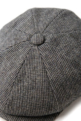 Herren 8 Panel Razor Baker Boy Hut Wolle Tweed Shelby Newsboy Flat Cap Grau