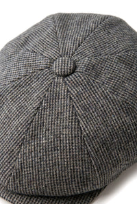 Herren 8 Panel Razor Baker Boy Hut Wolle Tweed Shelby Newsboy Flat Cap Grau