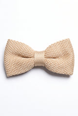 Beige Strickfliege für Herren