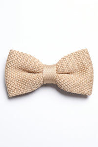 Beige Strickfliege für Herren
