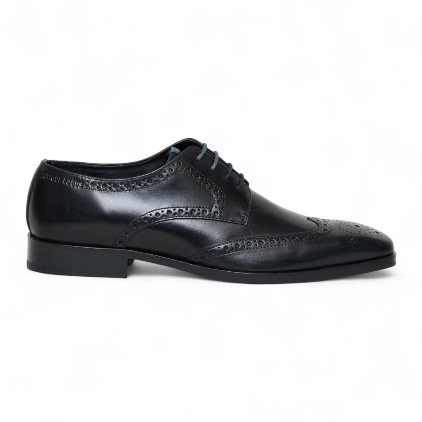 Klassische, formelle Schnürschuhe im Brogue-Stil aus schwarzem Leder für Herren